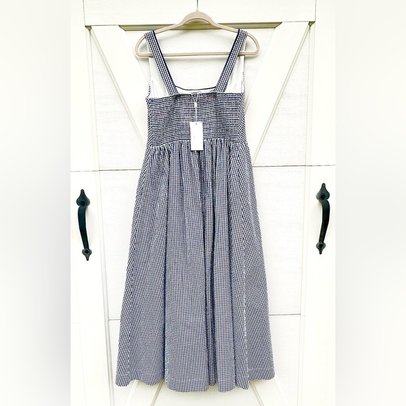 Caroline Constas Blue Gingham Peasant Dress - Picture 3 of 3